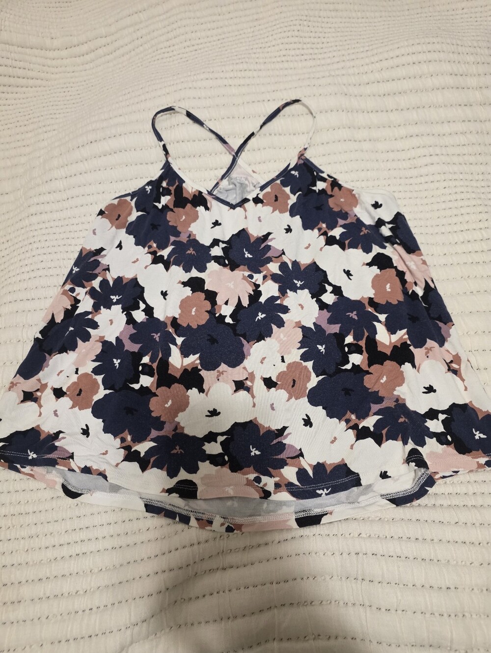 Market & Spruce Floral Cami Tank Top in Navy, Blush & White Xl